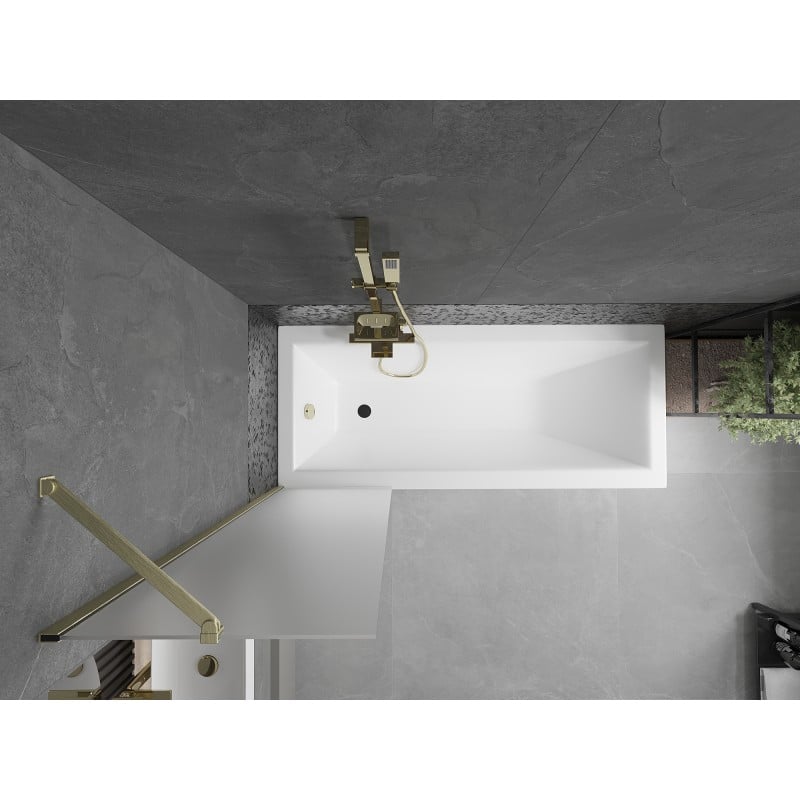 Mexen Next 1-wing Shower Screen 50 x 150 cm, Frosted, Brushed Gold - 895-050-000-00-30-55