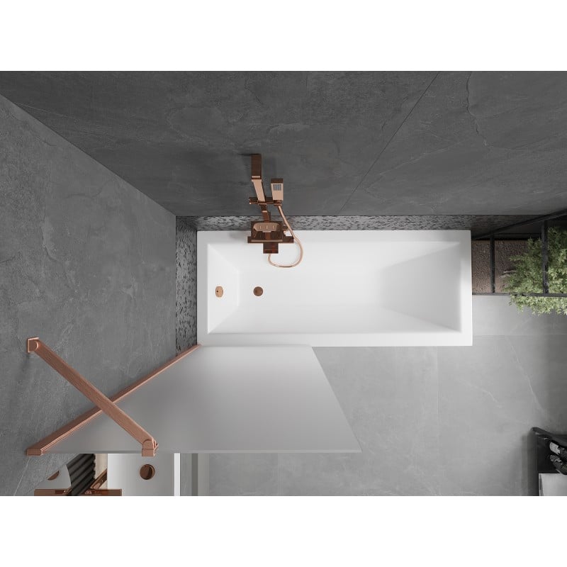 Mexen Next 1-panel bath screen 70 x 150 cm, frost, brushed copper - 895-070-000-00-30-65