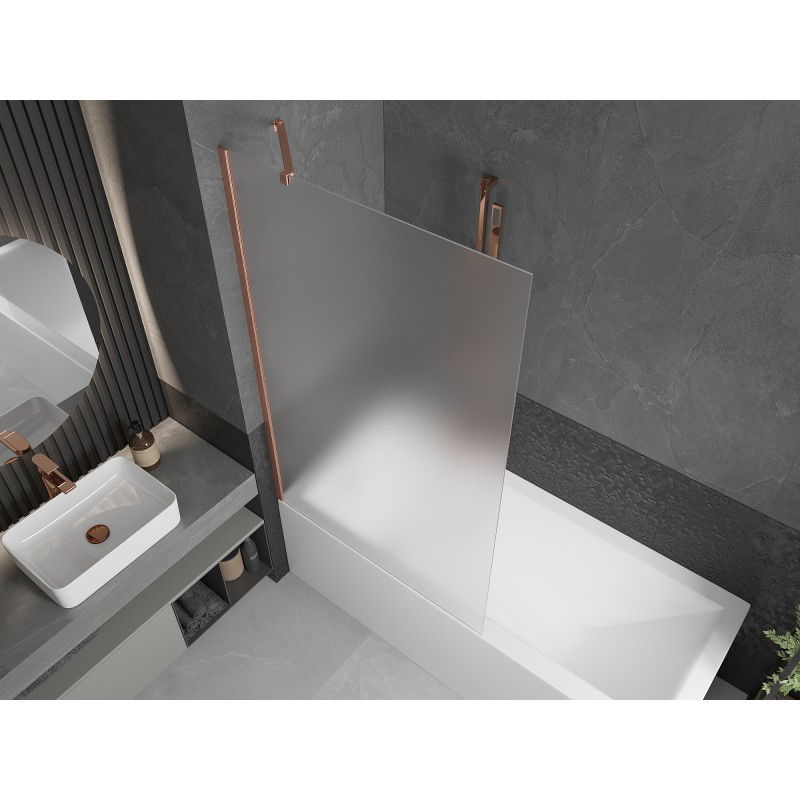Mexen Next 1-panel bath screen 100 x 150 cm, frost, brushed copper - 895-100-000-00-30-65