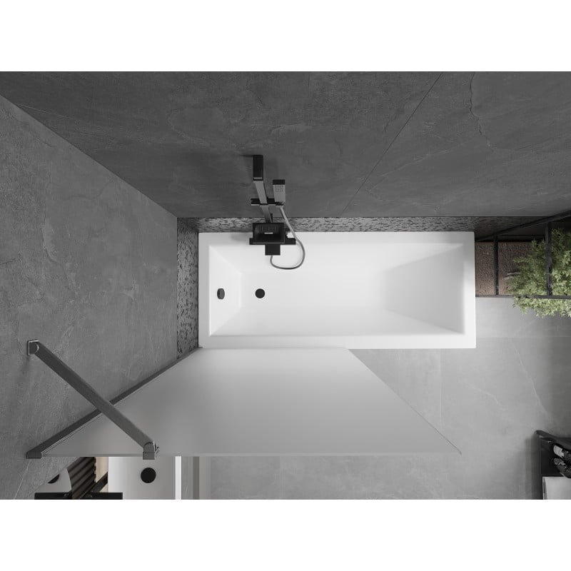 Mexen Next shower screen 1-wing 90 x 150 cm, frosted, gun gray brushed - 895-090-000-00-30-66