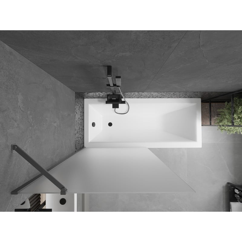 Mexen Next 1-wing Shower Screen 90 x 150 cm, Frosted, Gun Metal - 895-090-000-00-30-95