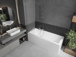 Mexen Next Bathtub Screen 1-Panel 50 x 150 cm, Frosted, Brushed Nickel - 895-050-000-00-30-97