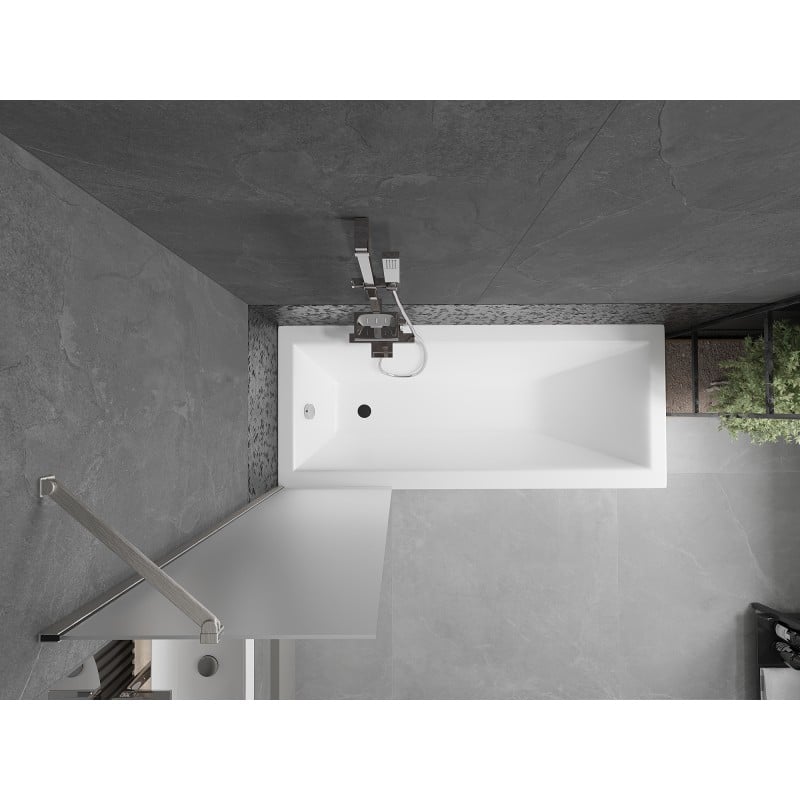 Mexen Next Bathtub Screen 1-Panel 50 x 150 cm, Frosted, Brushed Nickel - 895-050-000-00-30-97