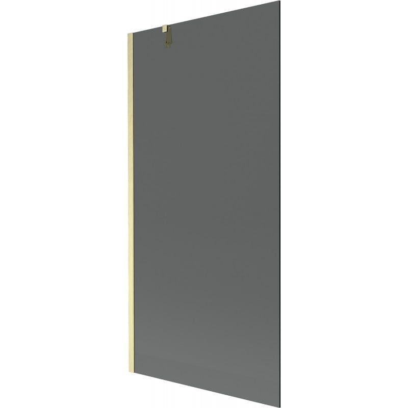 Mexen Next 1-Panel Bath Screen 90 x 150 cm, Graphite, Brushed Gold - 895-090-000-00-40-55