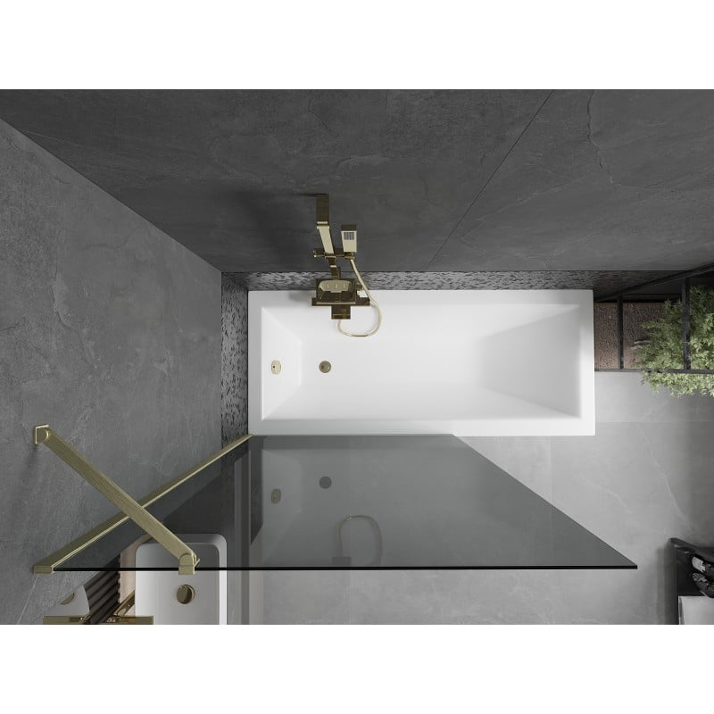 Mexen Next shower screen, 1-wing 100 x 150 cm, graphite, brushed gold - 895-100-000-00-40-55
