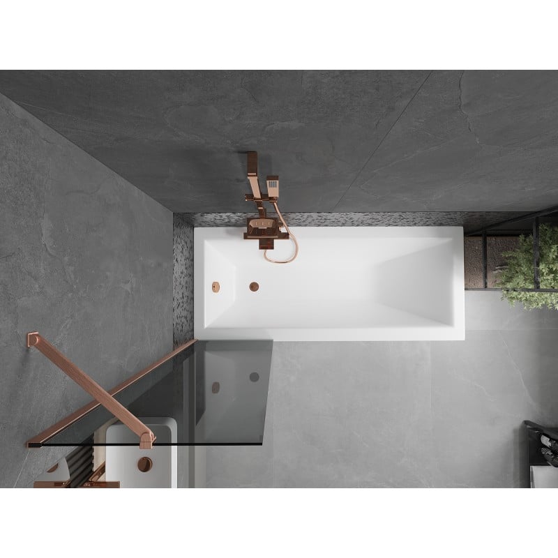 Mexen Next 1-panel bath screen 50 x 150 cm, graphite, brushed copper - 895-050-000-00-40-65