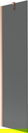 Mexen Next shower screen 1-wing 50 x 150 cm, graphite, brushed copper - 895-050-000-00-40-65