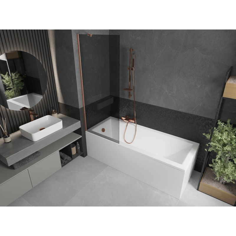 Mexen Next 1-Panel Shower Screen 70 x 150 cm, Graphite, Brushed Copper - 895-070-000-00-40-65