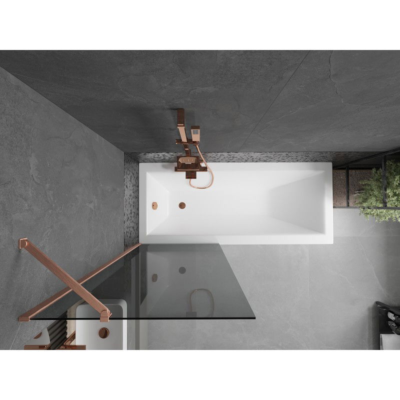 Mexen Next 1-Panel Shower Screen 70 x 150 cm, Graphite, Brushed Copper - 895-070-000-00-40-65