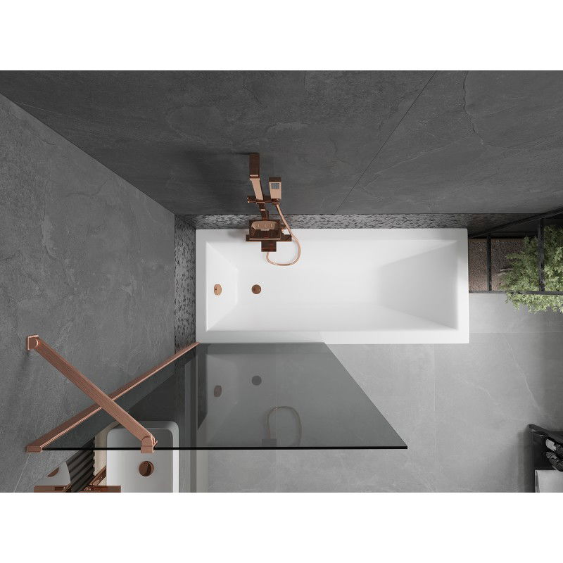 Mexen Next 1-Wing Bath Screen 80 x 150 cm, Graphite, Brushed Copper - 895-080-000-00-40-65