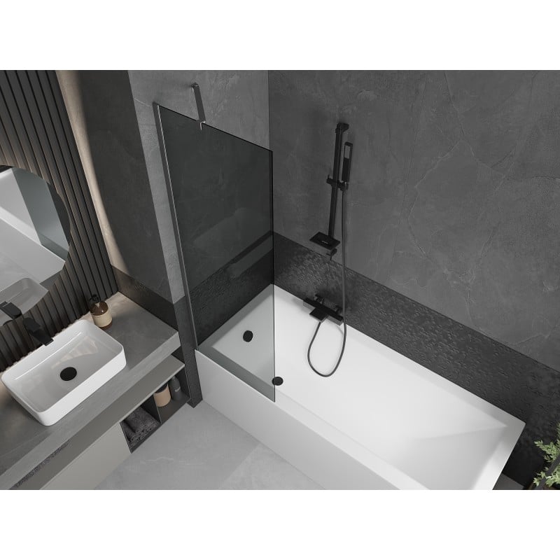 Mexen Next shower screen 1-panel 60 x 150 cm, graphite, brushed gun gray - 895-060-000-00-40-66