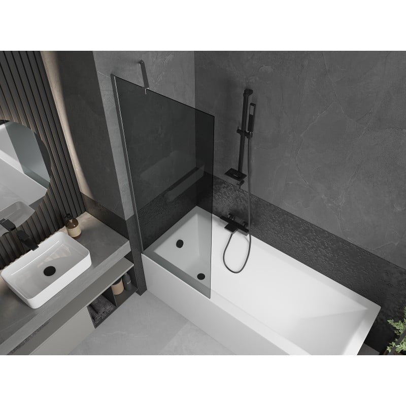 Mexen Next 1-wing Bath Screen 70 x 150 cm, Graphite, Brushed Gun Gray - 895-070-000-00-40-66