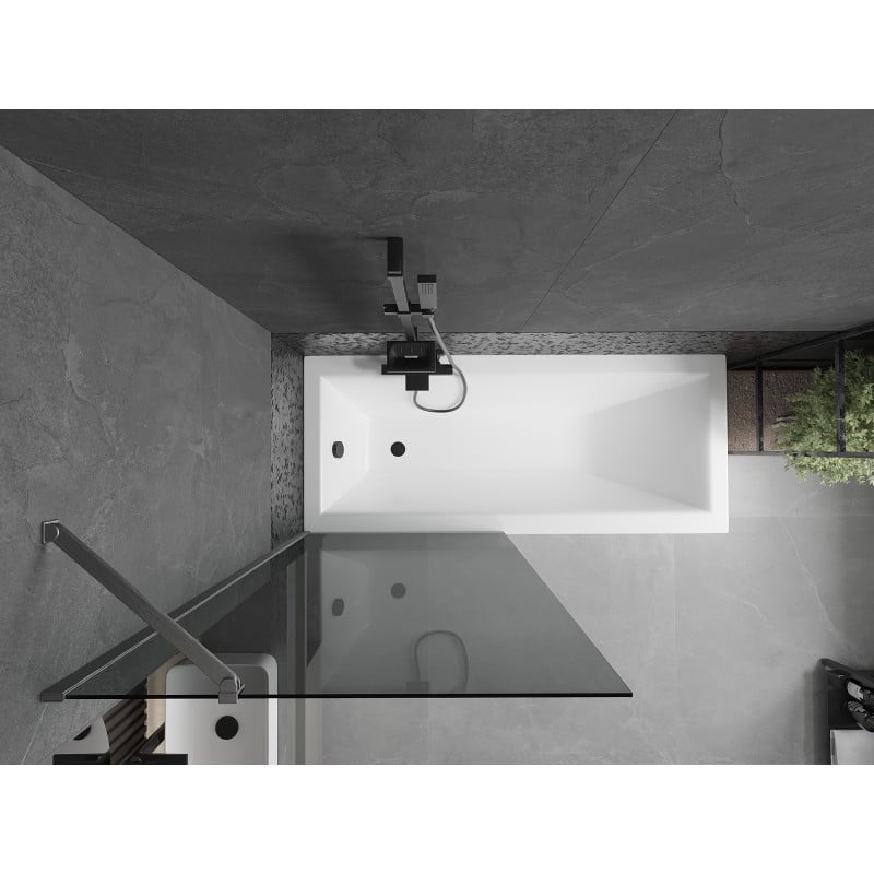 Mexen Next bath screen 1-wing 80 x 150 cm, graphite, brushed gun gray - 895-080-000-00-40-66