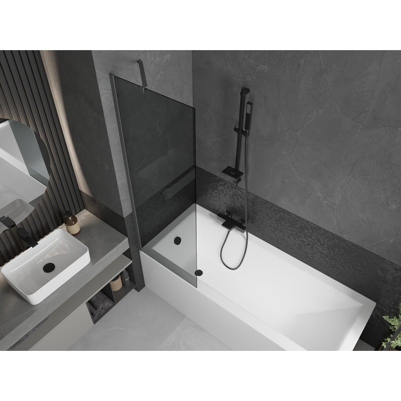 Mexen Next 1-wing bath screen 60 x 150 cm, graphite, gun metal - 895-060-000-00-40-95
