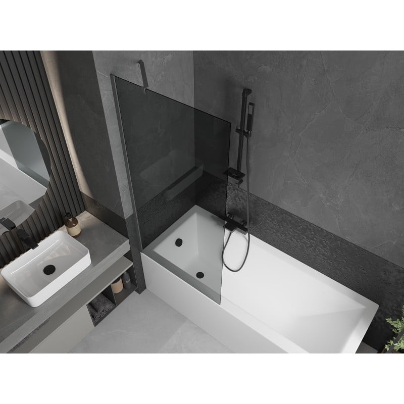 Mexen Next 1-wing Bath Screen 80 x 150 cm, Graphite, Gun Metal - 895-080-000-00-40-95