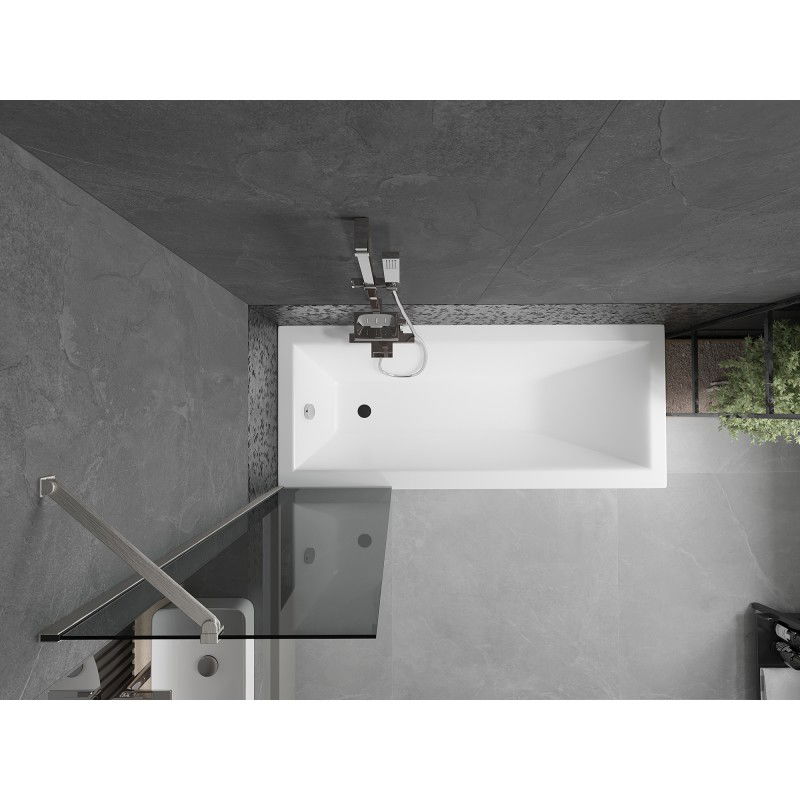 Mexen Next 1-panel Bath Screen 50 x 150 cm, Graphite, Brushed Nickel - 895-050-000-00-40-97