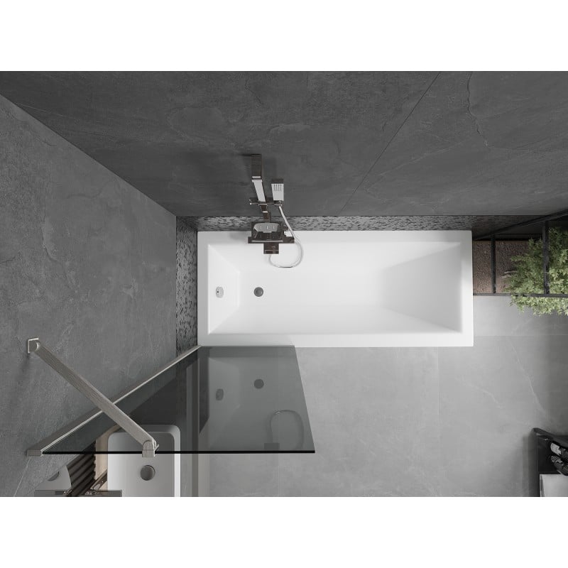 Mexen Next 1-Wing Bath Screen 60 x 150 cm, Graphite, Brushed Nickel - 895-060-000-00-40-97