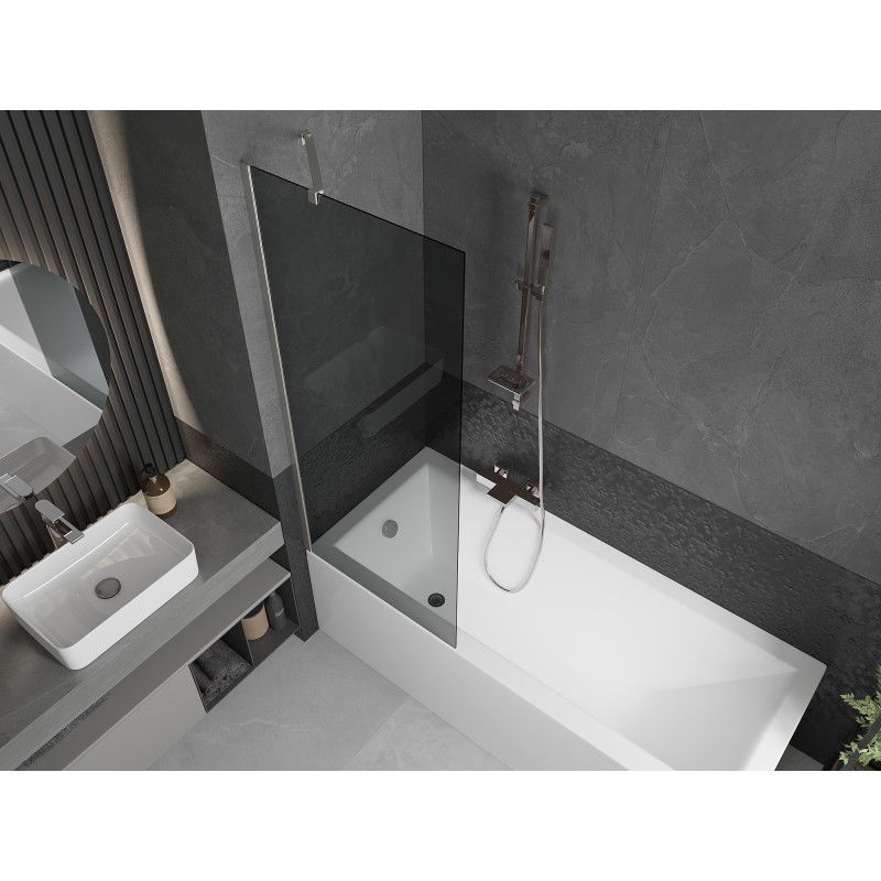 Mexen Next 1-panel bath screen 70 x 150 cm, graphite, brushed nickel - 895-070-000-00-40-97
