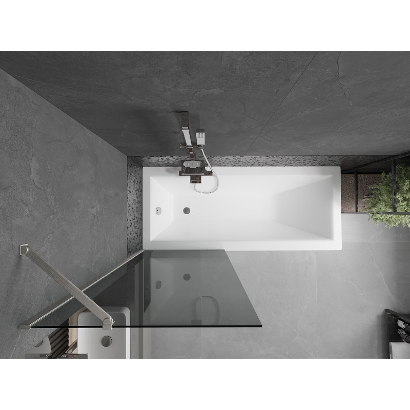 Mexen Next 1-wing bathtub screen 70 x 150 cm, graphite, brushed nickel - 895-070-000-00-40-97