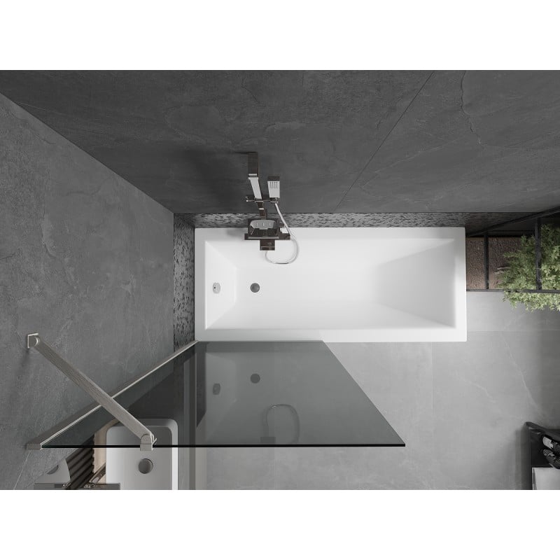 Mexen Next 1-panel Bath Screen 80 x 150 cm, Graphite, Brushed Nickel - 895-080-000-00-40-97