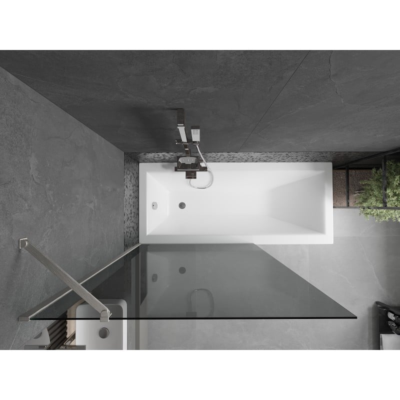 Mexen Next 1-wing bath screen 100 x 150 cm, graphite, brushed nickel - 895-100-000-00-40-97