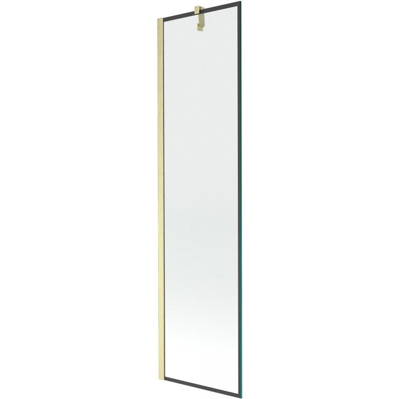 Mexen Next Bathtub Screen 1-Panel 50 x 150 cm, Black Pattern, Brushed Gold - 895-050-000-00-70-55