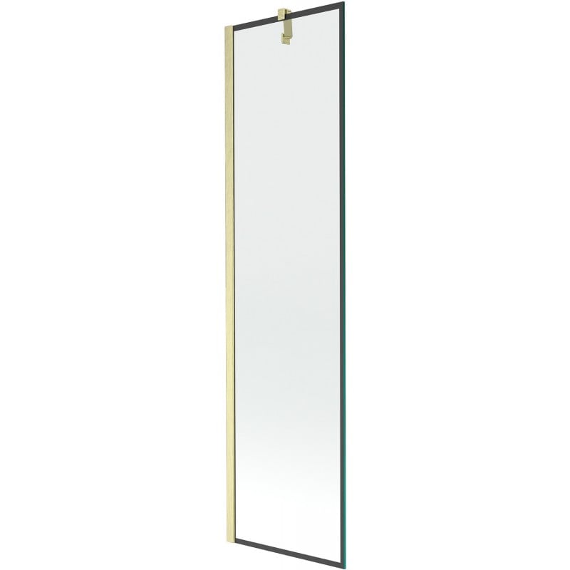 Mexen Next shower screen 1-wing 50 x 150 cm, black frame, brushed gold - 895-050-000-00-70-55