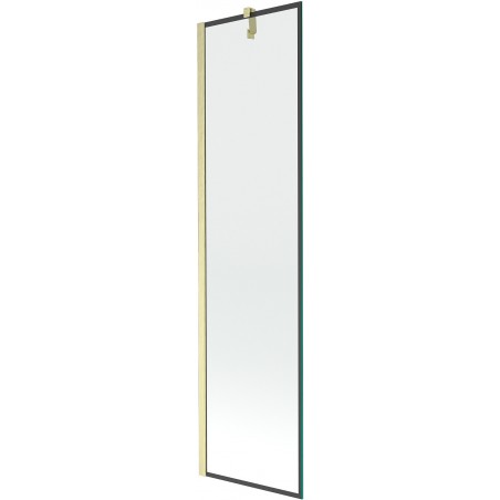Mexen Next Bathtub Screen 1-Panel 50 x 150 cm, Black Pattern, Brushed Gold - 895-050-000-00-70-55