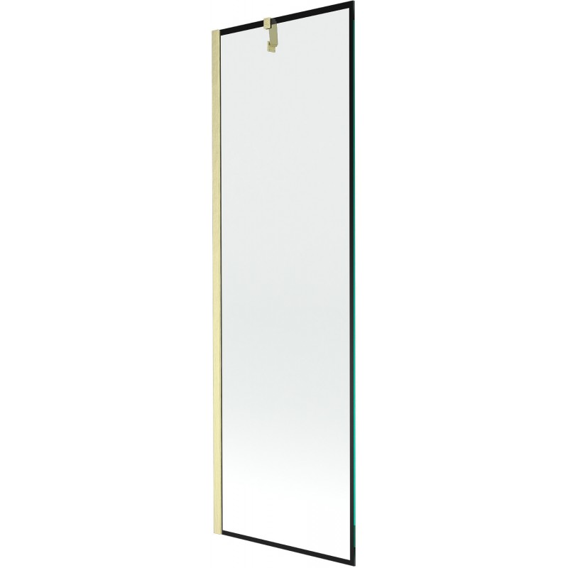 Mexen Next 1-wing bath screen 60 x 150 cm, black pattern, brushed gold - 895-060-000-00-70-55
