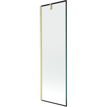 Mexen Next 1-wing bath screen 60 x 150 cm, black pattern, brushed gold - 895-060-000-00-70-55