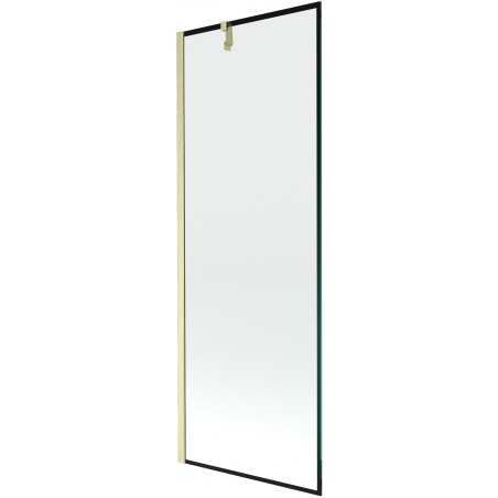 Mexen Next 1-wing bath screen 70 x 150 cm, black pattern, brushed gold - 895-070-000-00-70-55
