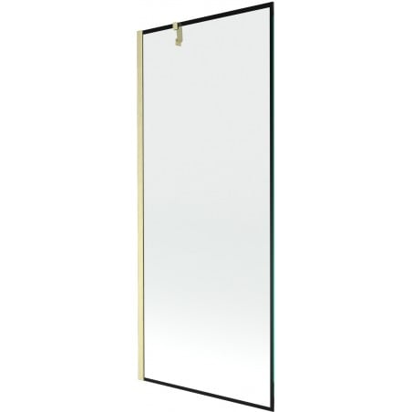 Mexen Next 1-wing Bath Screen 80 x 150 cm, Black Frame, Brushed Gold - 895-080-000-00-70-55
