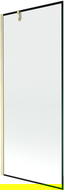 Mexen Next 1-wing Bath Screen 80 x 150 cm, Black Frame, Brushed Gold - 895-080-000-00-70-55
