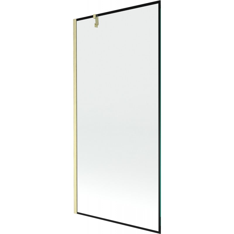 Mexen Next 1-panel bath screen 90 x 150 cm, black frame, brushed gold - 895-090-000-00-70-55