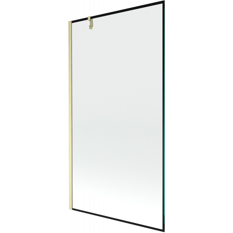 Mexen Next bathtub screen single-panel 100 x 150 cm, black pattern, brushed gold - 895-100-000-00-70-55