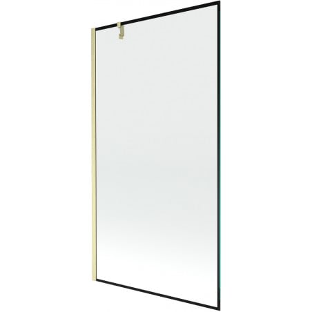 Mexen Next 1-Panel Bath Screen 100 x 150 cm, Black Frame, Brushed Gold - 895-100-000-00-70-55