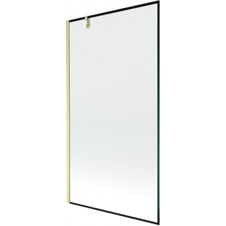 Mexen Next bathtub screen single-panel 100 x 150 cm, black pattern, brushed gold - 895-100-000-00-70-55