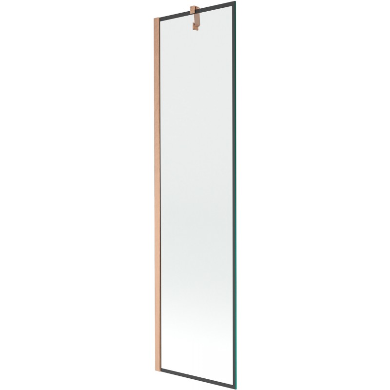 Mexen Next 1-wing bath screen 50 x 150 cm, black pattern, brushed copper - 895-050-000-00-70-65