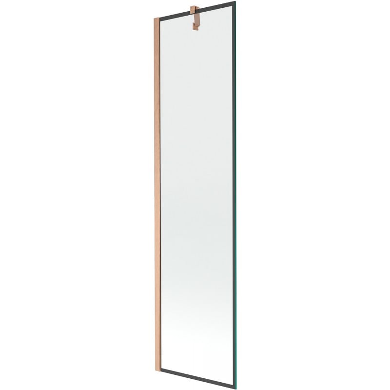 Mexen Next Single-panel Bath Screen 50 x 150 cm, Black Frame, Brushed Copper - 895-050-000-00-70-65