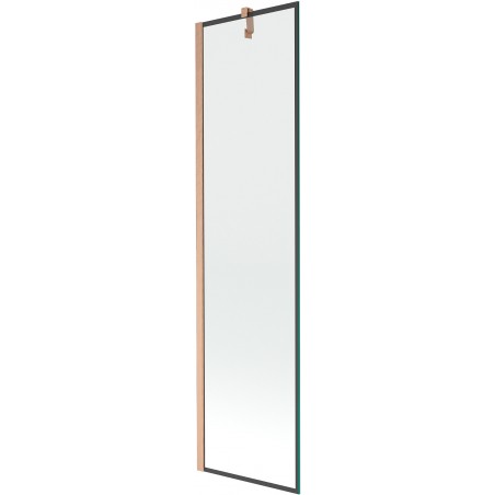 Mexen Next 1-wing bath screen 50 x 150 cm, black pattern, brushed copper - 895-050-000-00-70-65