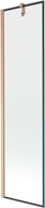 Mexen Next Single-panel Bath Screen 50 x 150 cm, Black Frame, Brushed Copper - 895-050-000-00-70-65