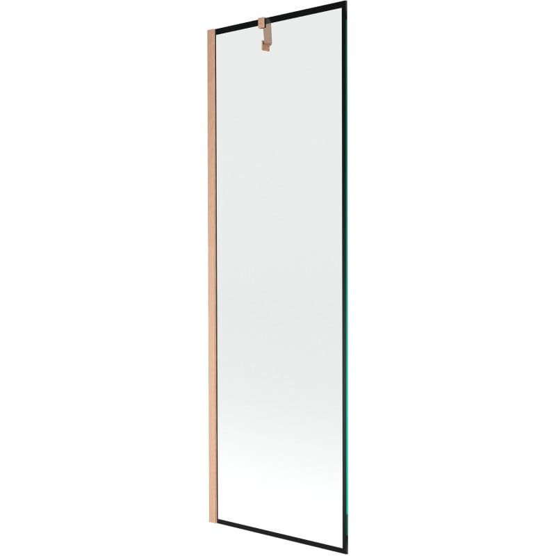 Mexen Next 1-wing Bath Screen 60 x 150 cm, Black Frame, Brushed Copper - 895-060-000-00-70-65