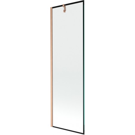 Mexen Next 1-wing Bath Screen 60 x 150 cm, Black Frame, Brushed Copper - 895-060-000-00-70-65