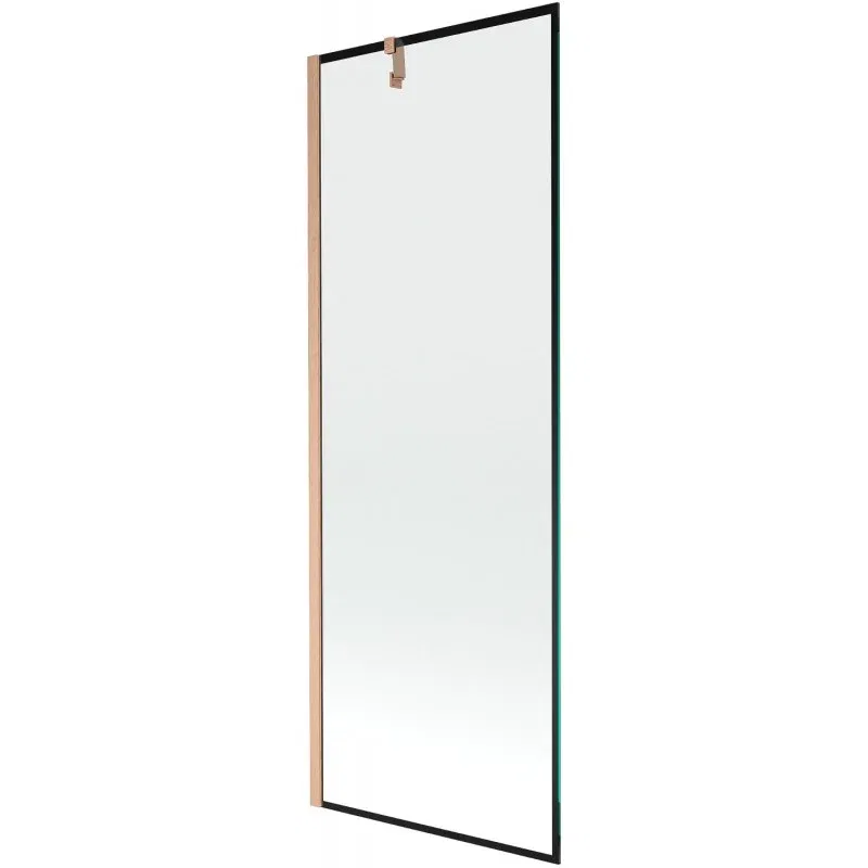 Mexen Next 1-panel bath screen 70 x 150 cm, black frame, brushed copper - 895-070-000-00-70-65