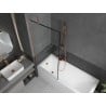 Mexen Next 1-wing Bath Screen 80 x 150 cm, Black Frame, Brushed Copper - 895-080-000-00-70-65