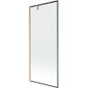 Mexen Next 1-wing Bath Screen 80 x 150 cm, Black Frame, Brushed Copper - 895-080-000-00-70-65