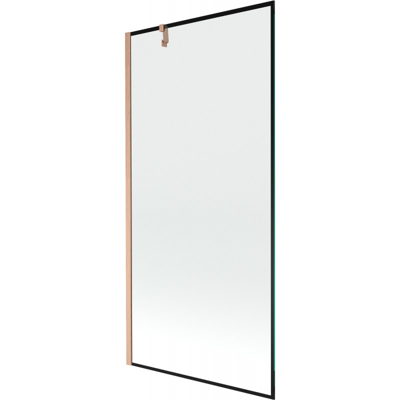 Mexen Next 1-panel bath screen 90 x 150 cm, black frame, brushed copper - 895-090-000-00-70-65