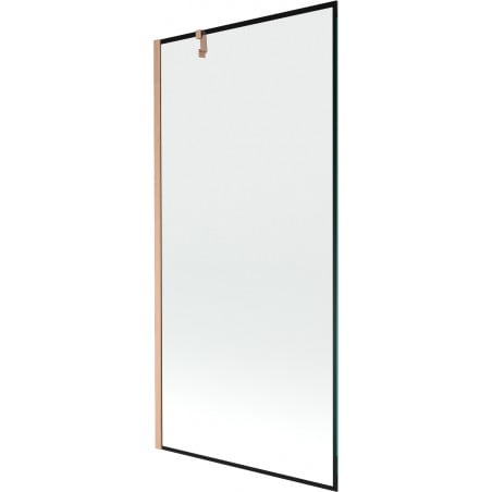 Mexen Next 1-panel bath screen 90 x 150 cm, black frame, brushed copper - 895-090-000-00-70-65