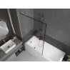 Mexen Next 1-panel bath screen 100 x 150 cm, black frame, brushed copper - 895-100-000-00-70-65