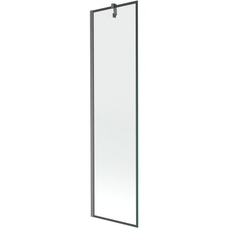 Mexen Next 1-wing bath screen 50 x 150 cm, black frame, gun gray brushed - 895-050-000-00-70-66